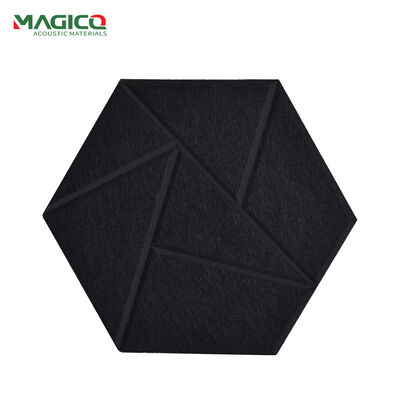 calidad  Self Adhesive Hexagon Polyester Fiber Acoustic Panels Easy Cutting Black Color fábrica