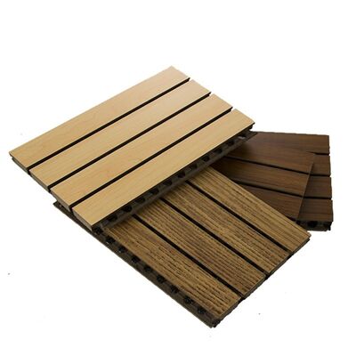 Slotted Panel Fireproof Wood Slotted Grooved Melamine Finish Soundproof Noise ...