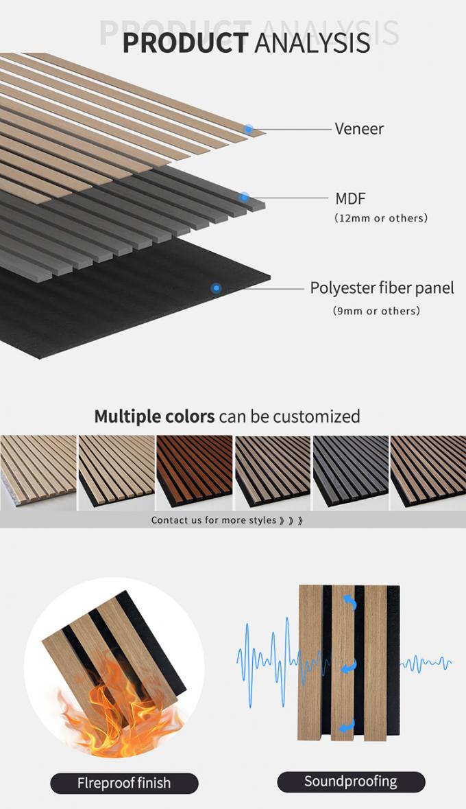 Living Room Acoustic Wood Slat Wall Panels With Foam For Interior Wall ...